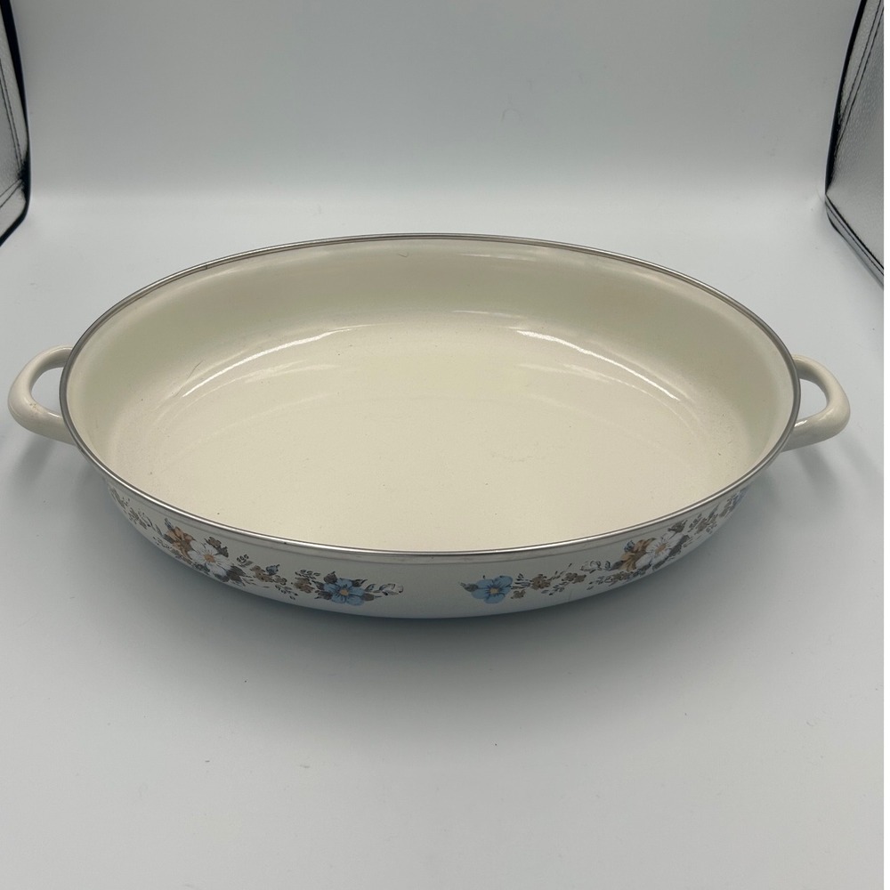 Vintage Johann Haviland Spring Bouquet Enamel 13" Oval Pan Baker